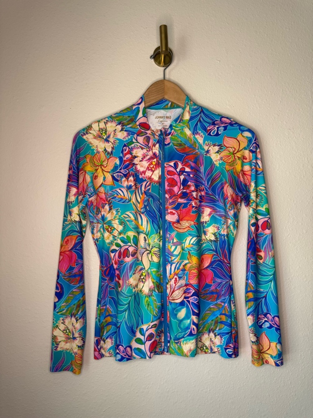 Johnny Was Helena Long Sleeve Surf Shirt size M